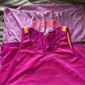 2 Danskin now tank tops. 2XL one lavender and one orange and pink
